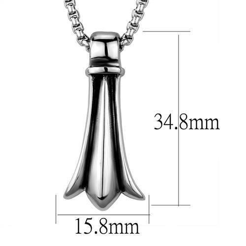 TK2010 - High polished (no plating) Stainless Steel Necklace with No Stone