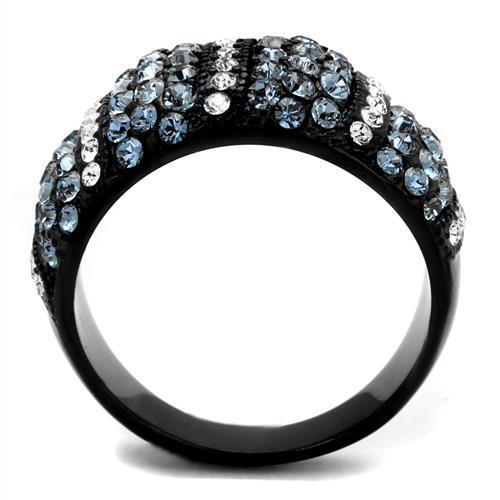 TK2355 - IP Black(Ion Plating) Stainless Steel Ring with Top Grade Crystal  in Montana