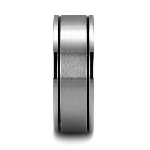 TK2389 - High polished (no plating) Stainless Steel Ring with Epoxy  in Jet