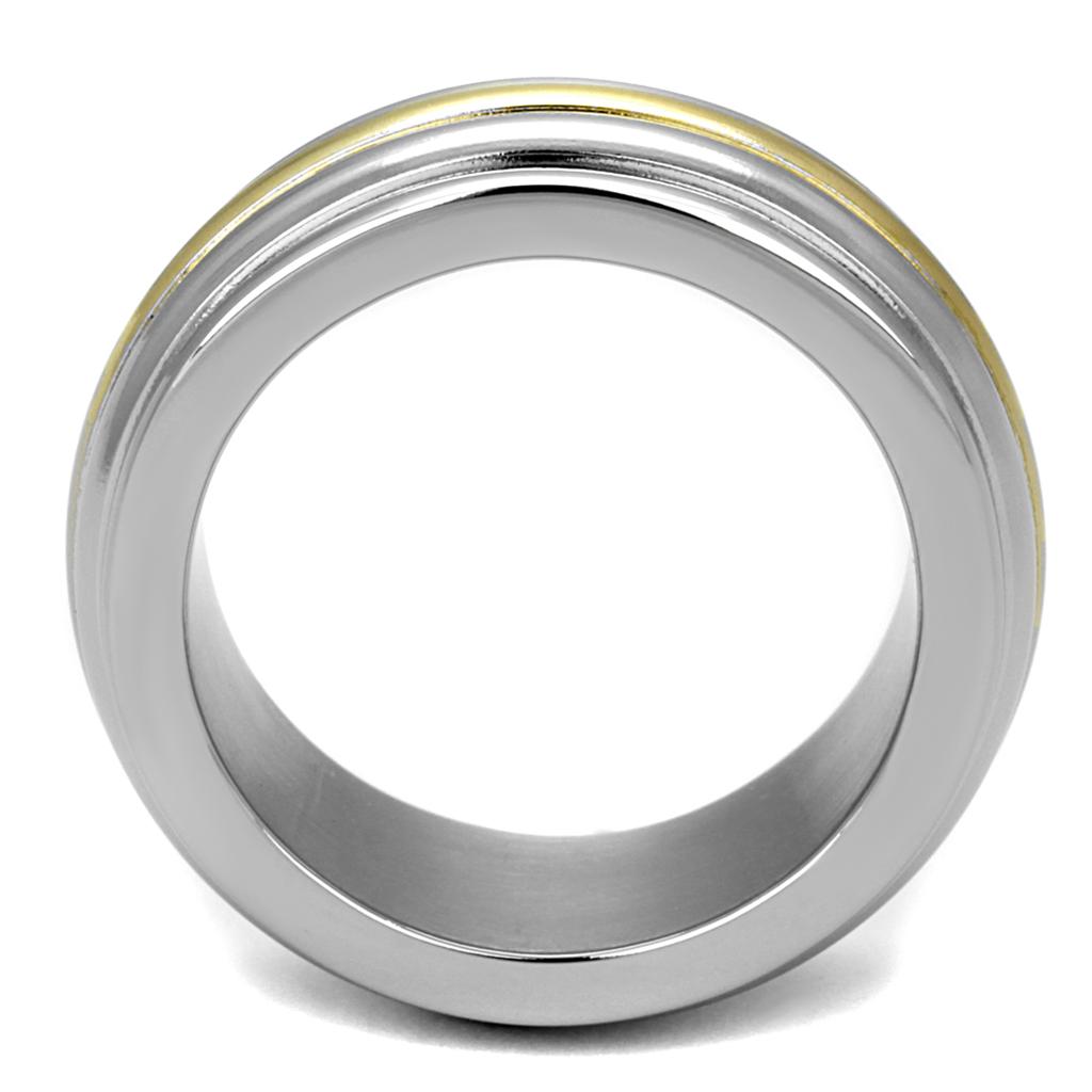 TK2390 - Two-Tone IP Gold (Ion Plating) Stainless Steel Ring with No Stone