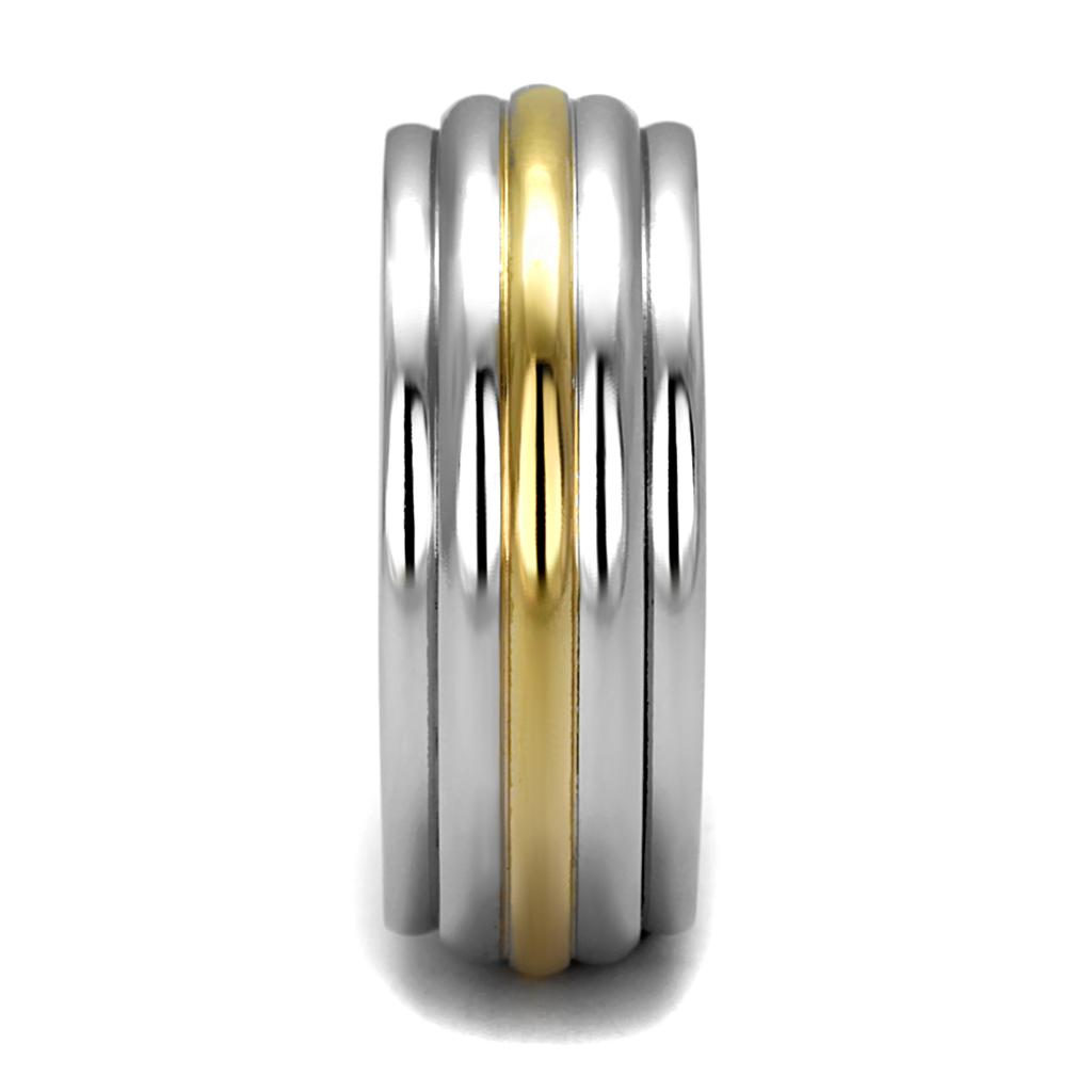 TK2390 - Two-Tone IP Gold (Ion Plating) Stainless Steel Ring with No Stone