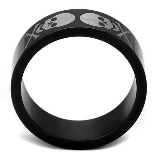 TK2400 - Two-Tone IP Black Stainless Steel Ring with No Stone