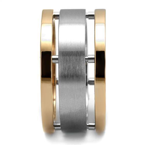 TK2402 - Two-Tone IP Rose Gold Stainless Steel Ring with No Stone