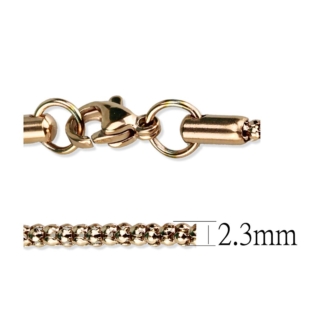 TK2424R - IP Rose Gold(Ion Plating) Stainless Steel Chain with No Stone