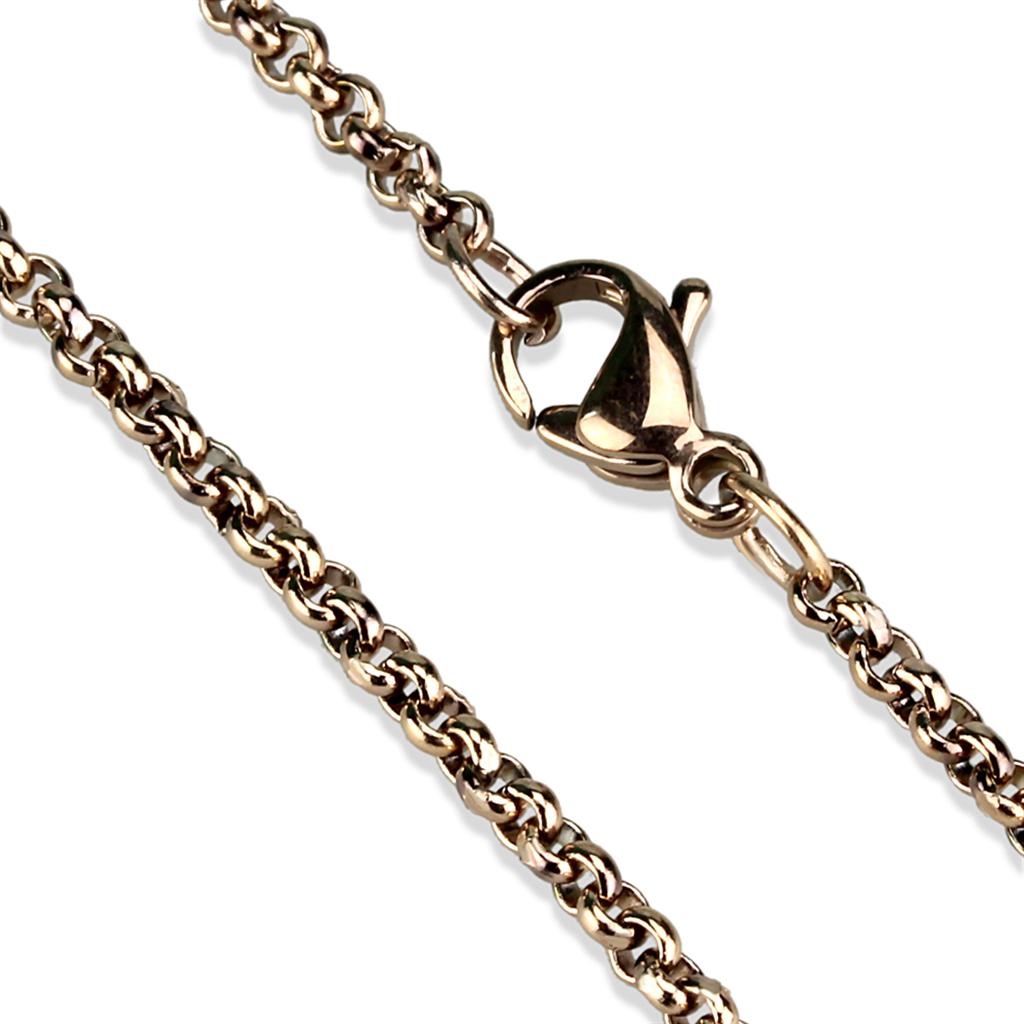 TK2425R - IP Rose Gold(Ion Plating) Stainless Steel Chain with No Stone