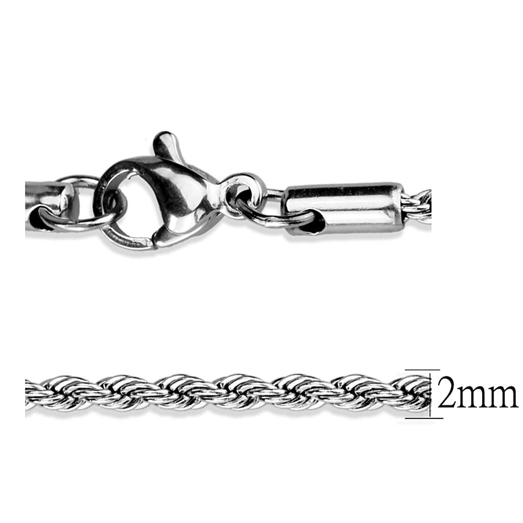 TK2426 - High polished (no plating) Stainless Steel Chain with No Stone