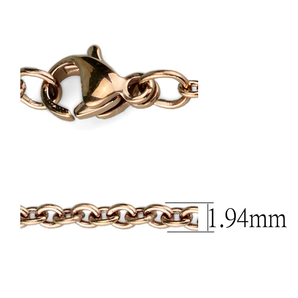 TK2428R - IP Rose Gold(Ion Plating) Stainless Steel Chain with No Stone