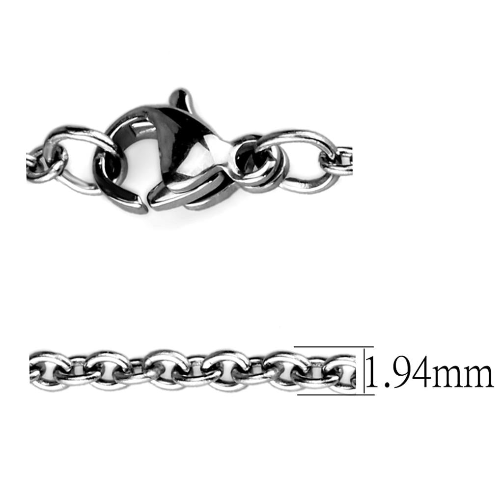 TK2428 - High polished (no plating) Stainless Steel Chain with No Stone