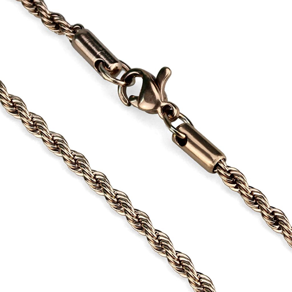 TK2433R - IP Rose Gold(Ion Plating) Stainless Steel Chain with No Stone