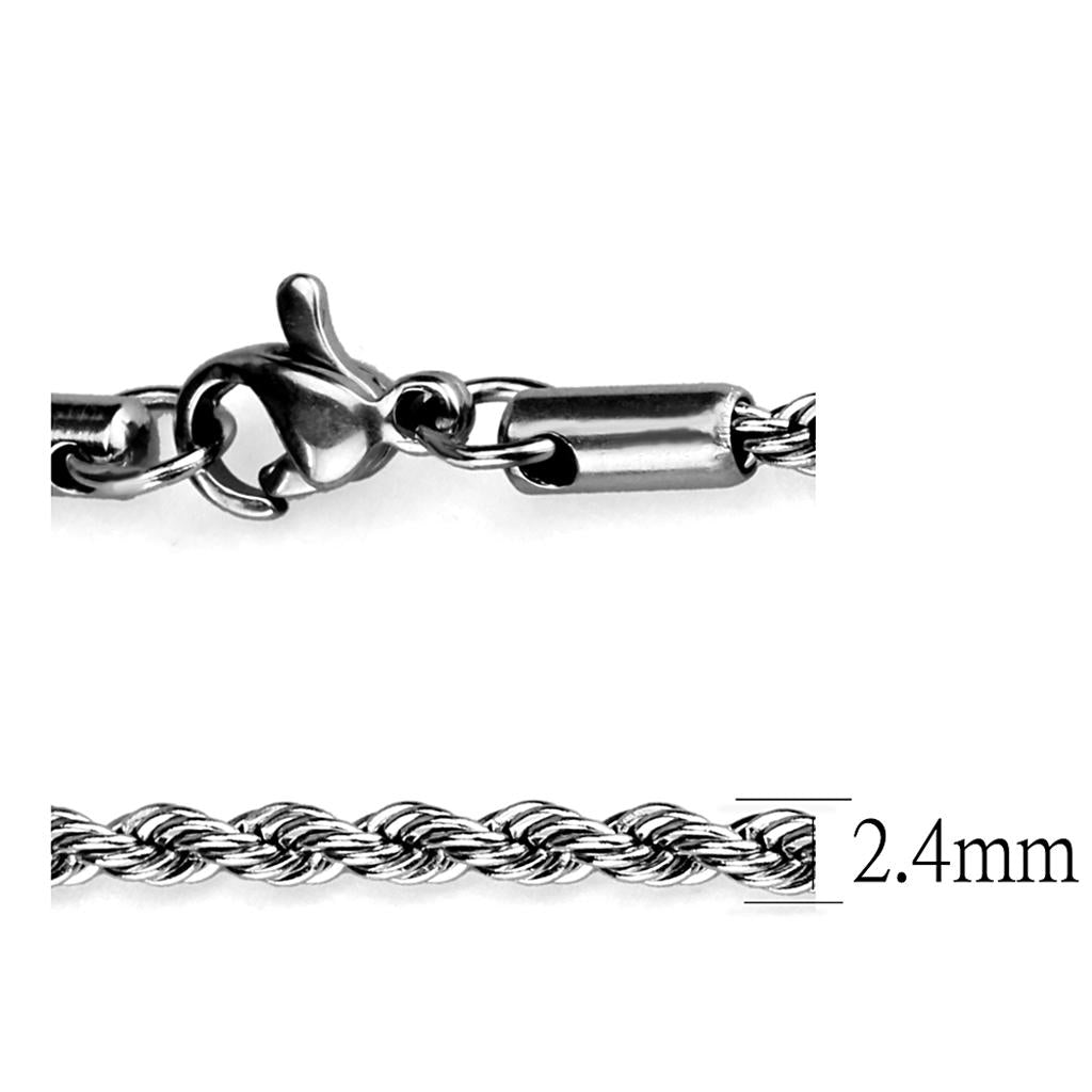 TK2433 - High polished (no plating) Stainless Steel Chain with No Stone