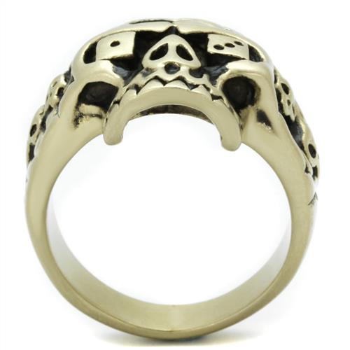 TK2452 - IP Antique Copper Stainless Steel Ring with Epoxy  in Jet