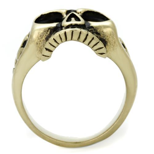 TK2455 - IP Antique Copper Stainless Steel Ring with Epoxy  in Jet