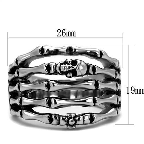 TK2512 - High polished (no plating) Stainless Steel Ring with Epoxy  in Jet