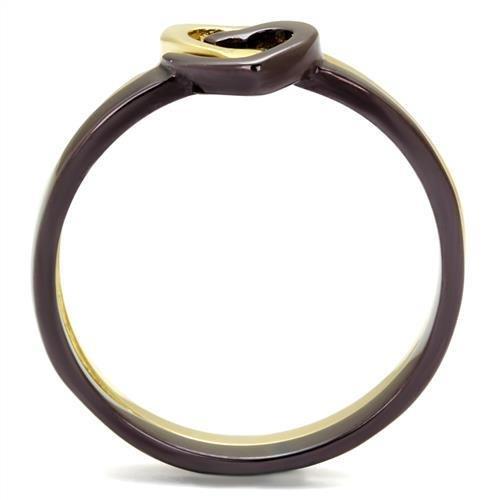 TK2548 - IP Gold & IP Dark Brown (IP coffee) Stainless Steel Ring with No Stone