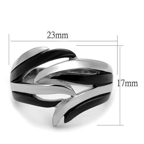 TK2605 - Two-Tone IP Black (Ion Plating) Stainless Steel Ring with No Stone