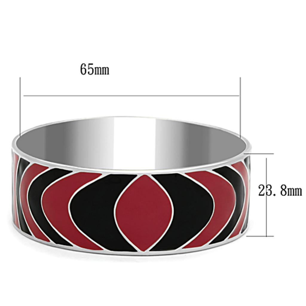 TK293 - High polished (no plating) Stainless Steel Bangle with Epoxy  in Multi Color