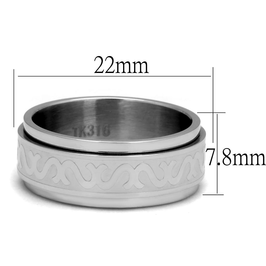 TK2941 - High polished (no plating) Stainless Steel Ring with No Stone