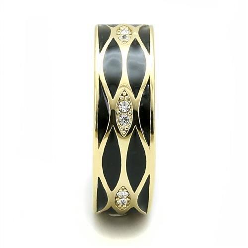 TK3182 - IP Gold(Ion Plating) Stainless Steel Ring with Top Grade Crystal  in Clear