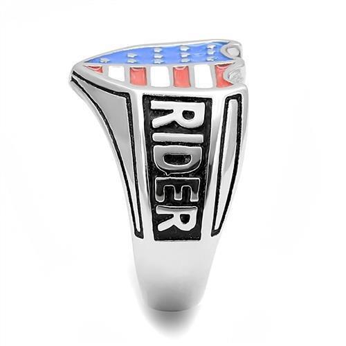 TK3192 - High polished (no plating) Stainless Steel Ring with Epoxy  in Multi Color