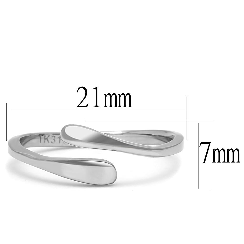 TK3261 - High polished (no plating) Stainless Steel Ring with No Stone