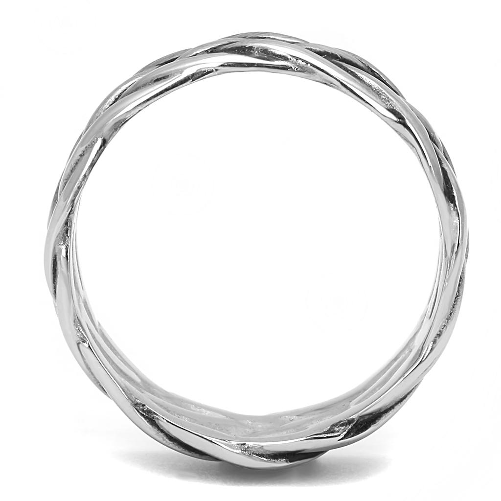 TK3280 - High polished (no plating) Stainless Steel Ring with Epoxy  in Jet