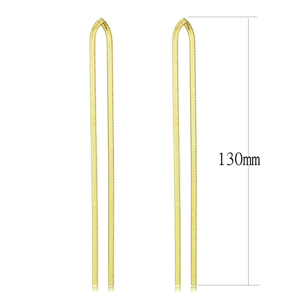 TK3531 - IP Gold(Ion Plating) Stainless Steel Earrings with No Stone