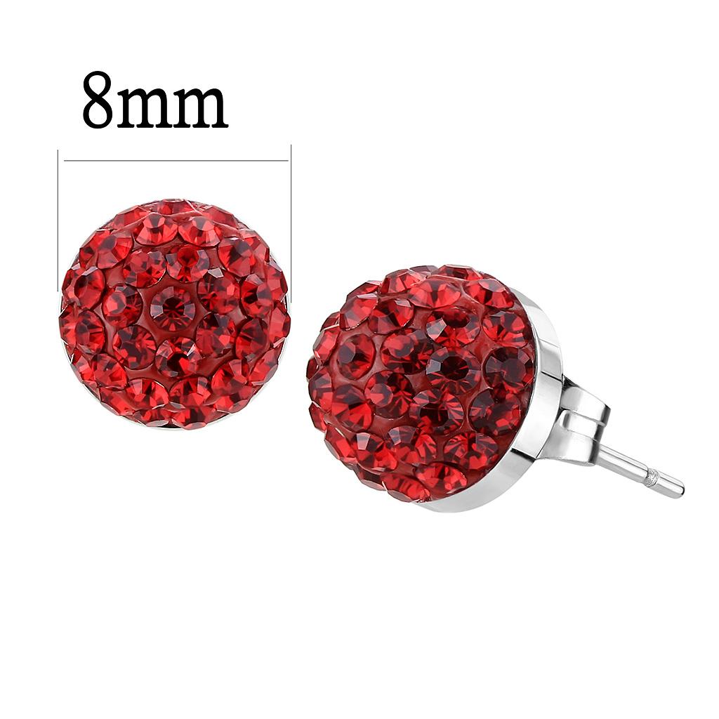 TK3547 - High polished (no plating) Stainless Steel Earrings with Top Grade Crystal  in Siam