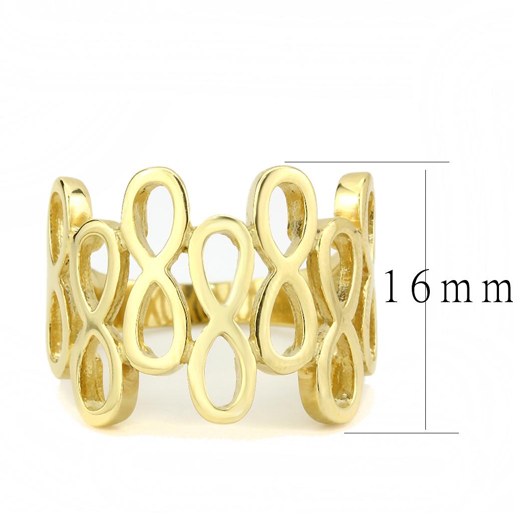 TK3569 - IP Gold(Ion Plating) Stainless Steel Ring with No Stone