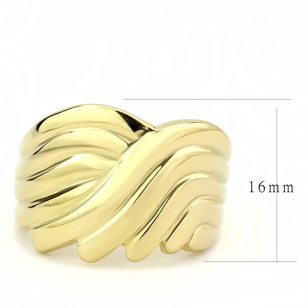 TK3576 - IP Gold(Ion Plating) Stainless Steel Ring with No Stone