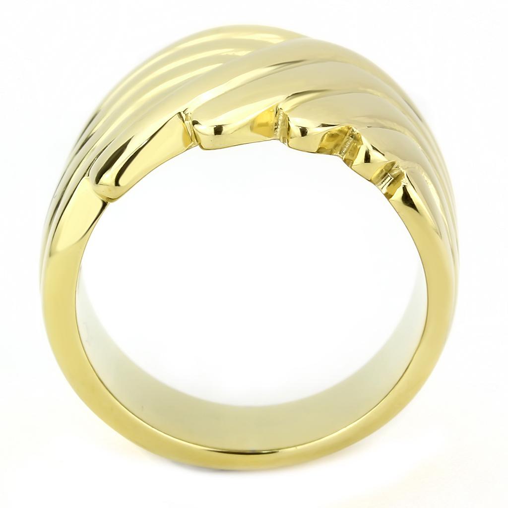 TK3576 - IP Gold(Ion Plating) Stainless Steel Ring with No Stone