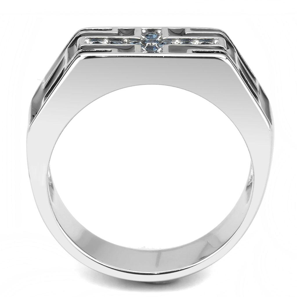 TK3623 - High polished (no plating) Stainless Steel Ring with Top Grade Crystal  in Montana