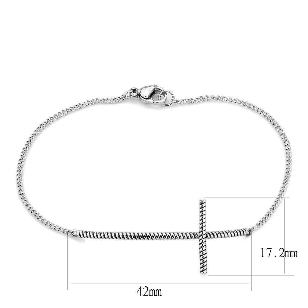 TK3667 - High polished (no plating) Stainless Steel Bracelet with No Stone