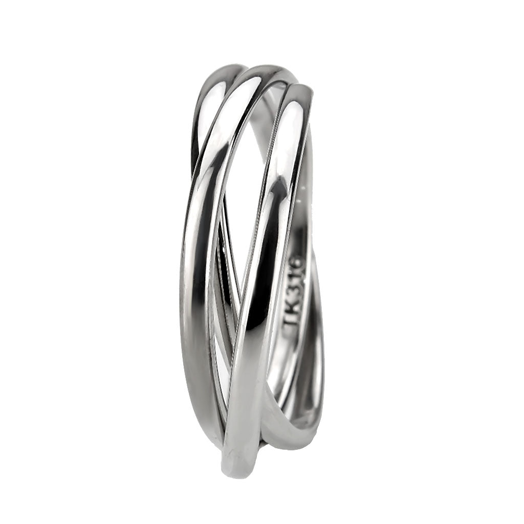 TK3743 - High polished Stainless Steel Interlocking Ring