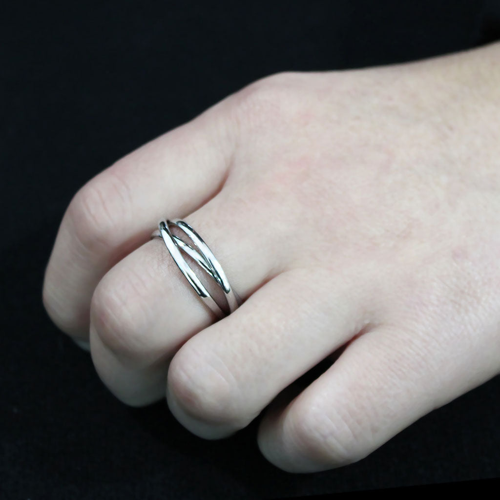 TK3743 - High polished Stainless Steel Interlocking Ring