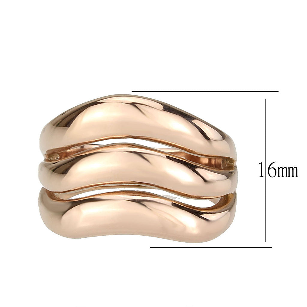 TK3799 - IP Rose Gold(Ion Plating) Stainless Steel Ring with NoStone in No Stone