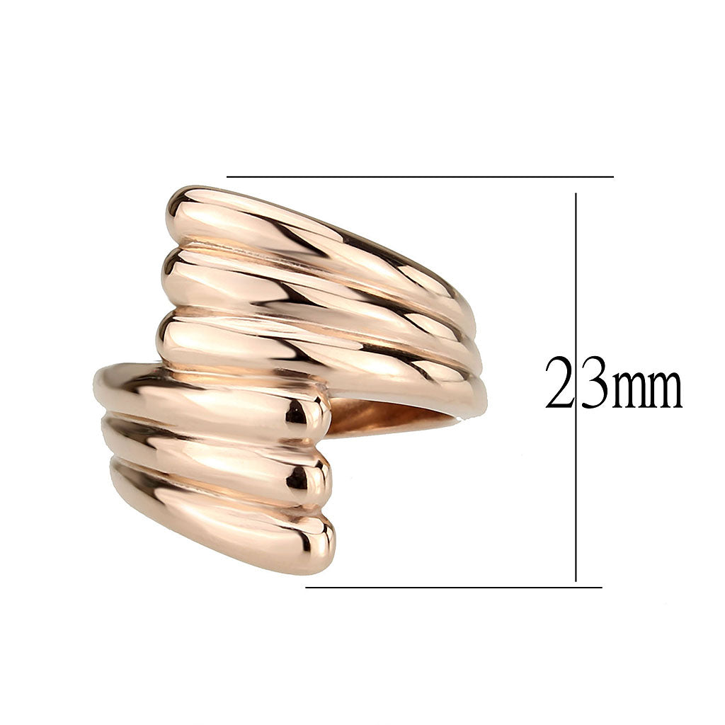 TK3800 - IP Rose Gold(Ion Plating) Stainless Steel Ring with NoStone in No Stone