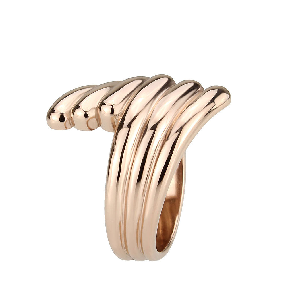 TK3800 - IP Rose Gold(Ion Plating) Stainless Steel Ring with NoStone in No Stone