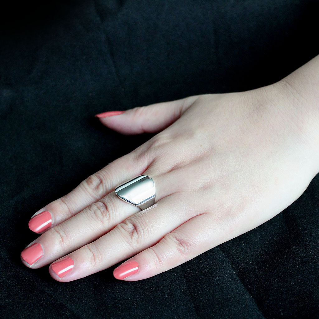 TK3801 - High polished (no plating) Stainless Steel Ring with NoStone in No Stone