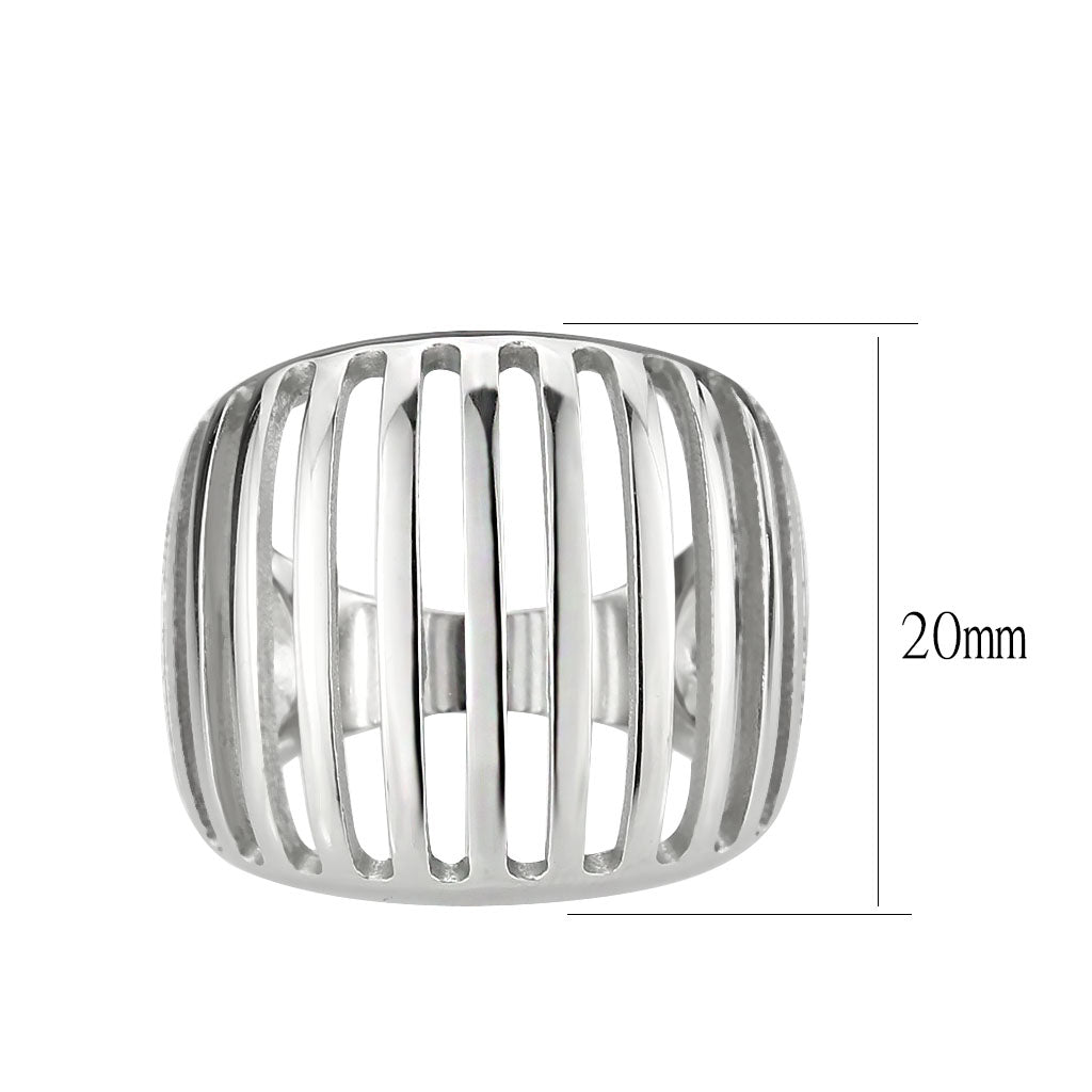 TK3805 - High polished (no plating) Stainless Steel Ring with NoStone in No Stone