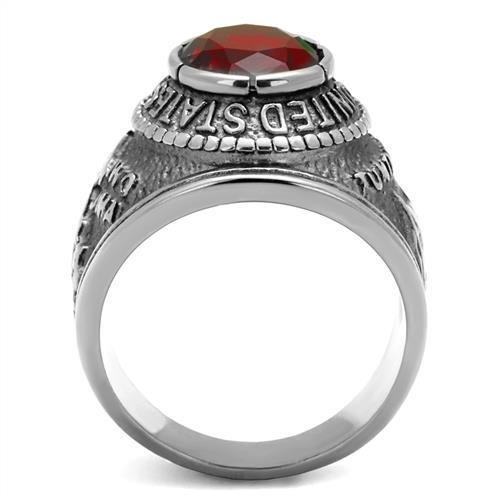 TK414703 - High polished (no plating) Stainless Steel Ring with Synthetic Synthetic Glass in Siam