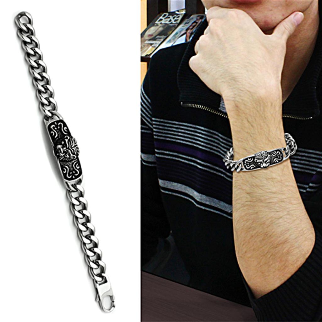 TK436 - High polished (no plating) Stainless Steel Bracelet with No Stone