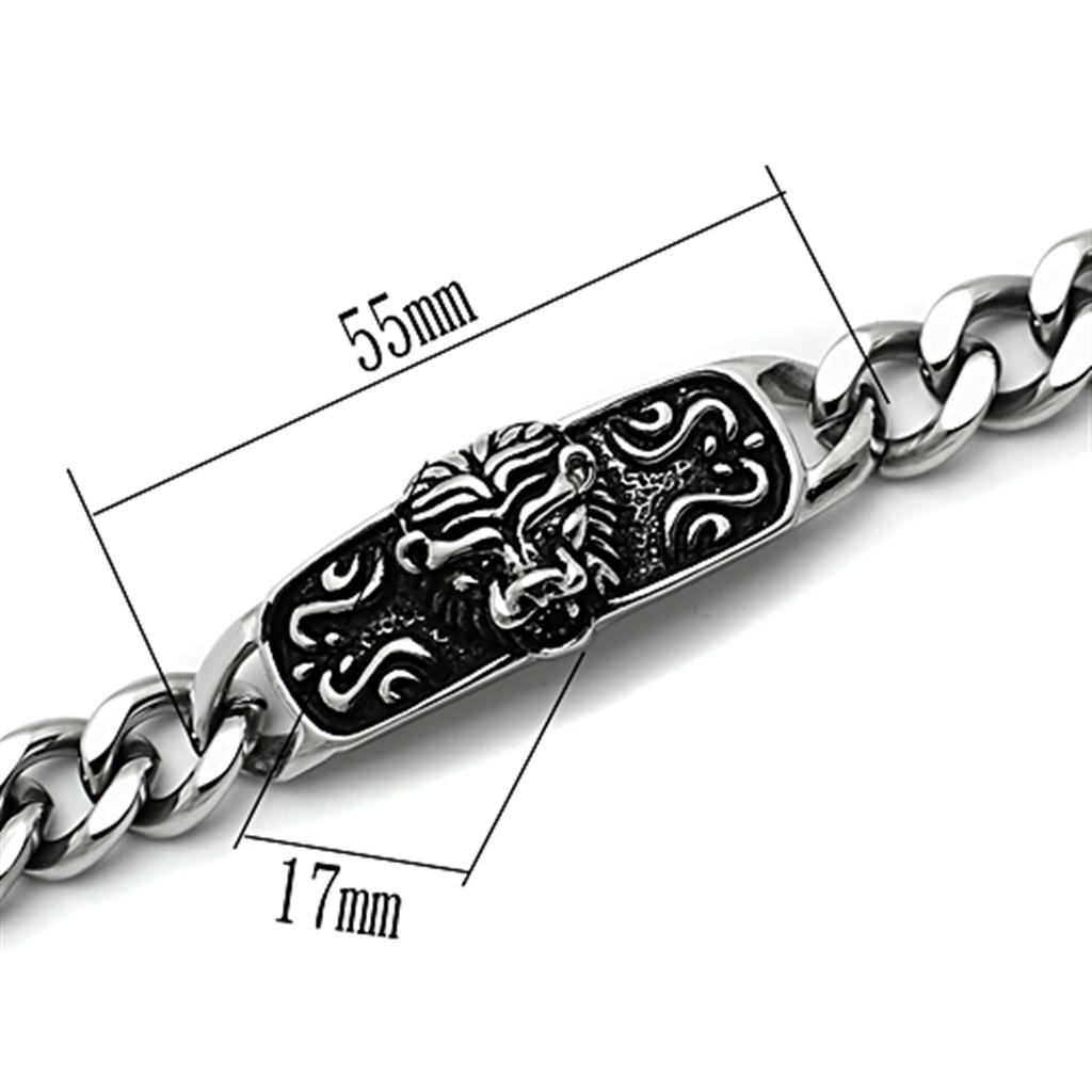 TK436 - High polished (no plating) Stainless Steel Bracelet with No Stone