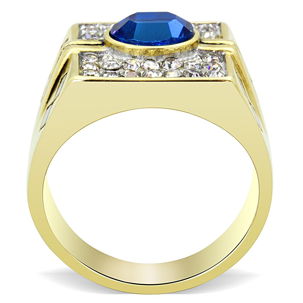 TK752 - Two-Tone IP Gold (Ion Plating) Stainless Steel Ring with Top Grade Crystal  in Montana