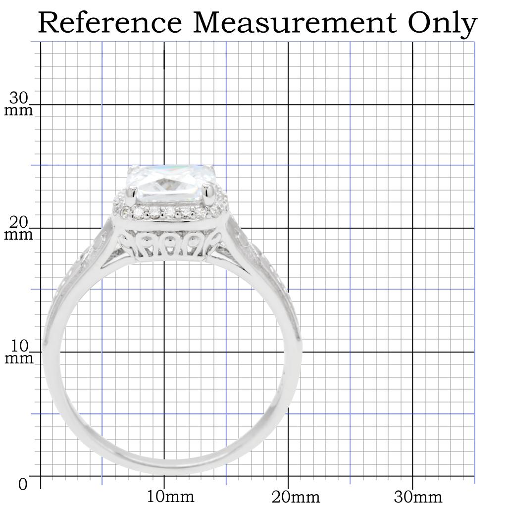 TS019 - Rhodium 925 Sterling Silver Ring with AAA Grade CZ  in Clear