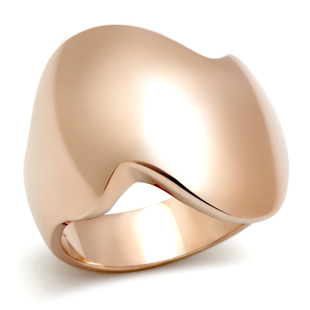 GL160 - IP Rose Gold(Ion Plating) Brass Ring with No Stone