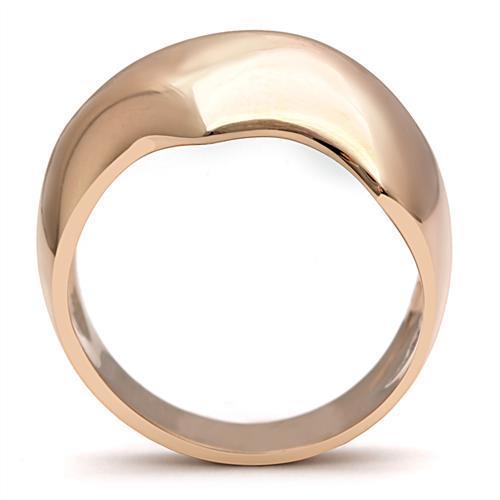 GL161 - IP Rose Gold(Ion Plating) Brass Ring with No Stone