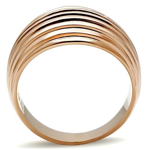 GL206 - IP Rose Gold(Ion Plating) Brass Ring with No Stone