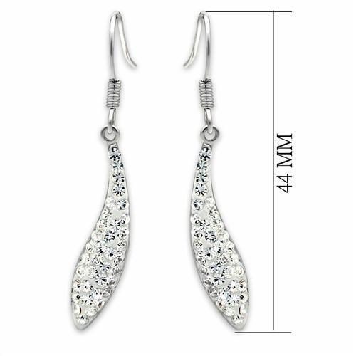 LO2041 - Rhodium Brass Earrings with Top Grade Crystal  in Clear