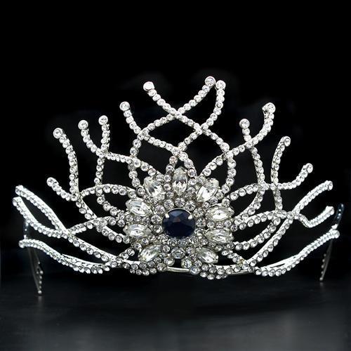 LO2111 - Imitation Rhodium Brass Tiaras & Hair Clip with Top Grade Crystal  in Montana