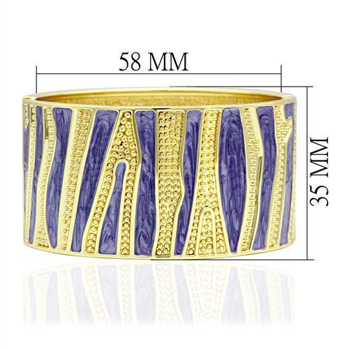 LO2118 - Flash Gold White Metal Bangle with Epoxy  in No Stone